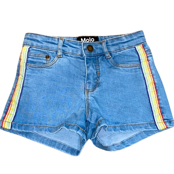 MOLO Angelina Denim Shorts-Rainbow Stripe - Picture 2 of 7